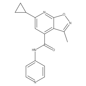 6-cyclopropyl-3-methyl-N-(pyridin-4-yl)[1,2]oxazolo[5,4-b]pyridine-4-carboxamide结构式