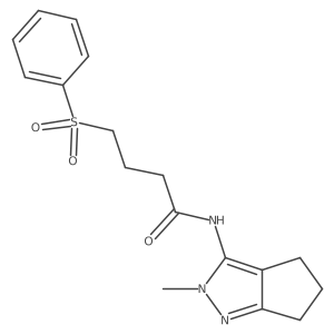 N-(2-methyl-2,4,5,6-tetrahydrocyclopenta[c]pyrazol-3-yl)-4-(phenylsulfonyl)butanamide结构式