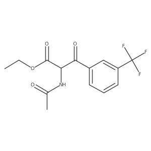 2-Acetylamino-3-oxo-3-(3-trifluoromethyl-phenyl)-propionic acid ethyl ester Structure