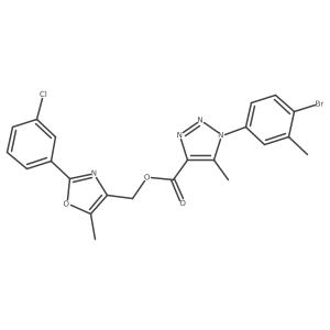 [2-(3-chlorophenyl)-5-methyl-1,3-oxazol-4-yl]methyl 1-(4-bromo-3-methylphenyl)-5-methyl-1H-1,2,3-triazole-4-carboxylate Structure