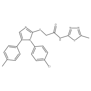 2-((1-(4-chlorophenyl)-5-(p-tolyl)-1H-imidazol-2-yl)thio)-N-(5-methyl-1,3,4-thiadiazol-2-yl)acetamide结构式
