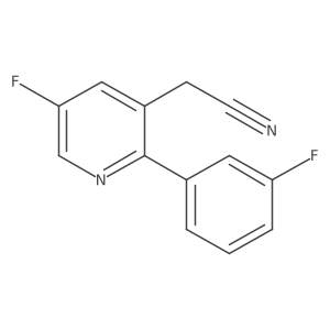 2-[5-Fluoro-2-(3-fluorophenyl)pyridin-3-yl]acetonitrile结构式