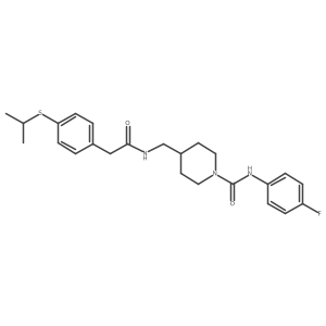 N-(4-fluorophenyl)-4-((2-(4-(isopropylthio)phenyl)acetamido)methyl)piperidine-1-carboxamide Structure