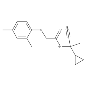 N-(1-cyano-1-cyclopropylethyl)-2-[(2,4-dimethylphenyl)sulfanyl]acetamide结构式