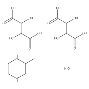 (R)-2-Methylpiperazine bis((2S,3S)-2,3-dihydroxysuccinate) hydrate Structure
