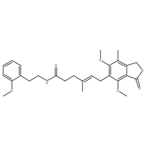 (4E)-6-(4,6-dimethoxy-7-methyl-3-oxo-1,3-dihydro-2-benzofuran-5-yl)-N-[2-(2-methoxyphenyl)ethyl]-4-methylhex-4-enamide结构式
