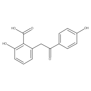 2-Hydroxy-6-[2-(4-hydroxyphenyl)-2-oxo-ethyl]benzoic acid Structure