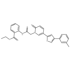 ethyl 2-[({5-[3-(3-methylphenyl)-1,2,4-oxadiazol-5-yl]-2-oxopyridin-1(2H)-yl}acetyl)amino]benzoate Structure