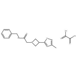 N-benzyl-2-(3-(3-methyl-1,2,4-oxadiazol-5-yl)azetidin-1-yl)acetamide oxalate Structure