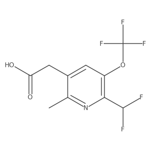 2-(Difluoromethyl)-6-methyl-3-(trifluoromethoxy)pyridine-5-acetic acid结构式
