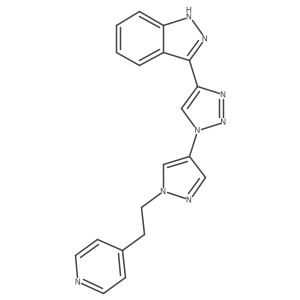 3-[1-[1-(2-pyridin-4-ylethyl)pyrazol-4-yl]triazol-4-yl]-1H-indazole Structure