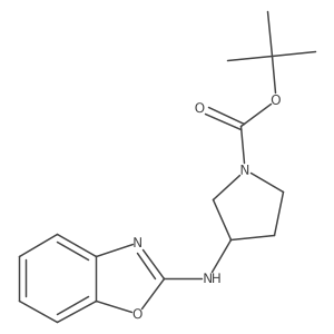 (S)-tert-butyl 3-(benzo[d]oxazol-2-ylamino)pyrrolidine-1-carboxylate结构式