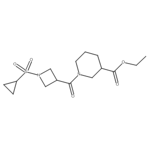 Ethyl 1-(1-(cyclopropylsulfonyl)azetidine-3-carbonyl)piperidine-3-carboxylate结构式