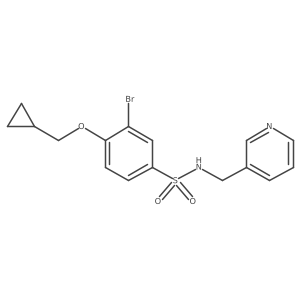 3-Bromo-4-(cyclopropylmethoxy)-N-(3-pyridinylmethyl)benzenesulfonamide结构式