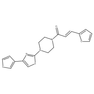 (E)-3-(furan-2-yl)-1-(4-(4-(thiophen-3-yl)thiazol-2-yl)piperazin-1-yl)prop-2-en-1-one Structure