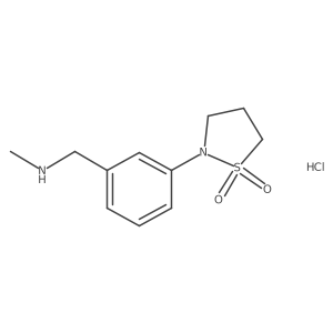 1-[3-(1,1-dioxo-1,2-thiazolidin-2-yl)phenyl]-N-methylmethanamine;hydrochloride Structure