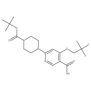6-(4-(Tert-butoxycarbonyl)piperazin-1-yl)-4-(2,2,2-trifluoroethoxy)nicotinic acid结构式