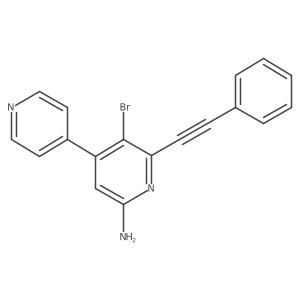 5-Bromo-6-(phenylethynyl)-[4,4'-bipyridin]-2-amine Structure