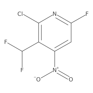 2-Chloro-3-(difluoromethyl)-6-fluoro-4-nitropyridine结构式