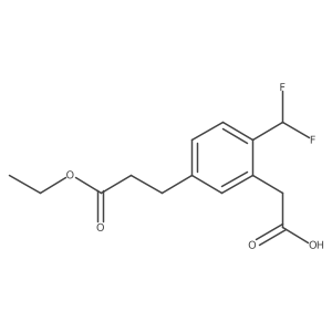 2-(Difluoromethyl)-5-(3-ethoxy-3-oxopropyl)phenylacetic acid Structure