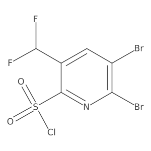 2,3-Dibromo-5-(difluoromethyl)pyridine-6-sulfonyl chloride结构式