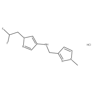 1-(2,2-difluoroethyl)-N-[(1-methylpyrazol-3-yl)methyl]pyrazol-4-amine;hydrochloride结构式