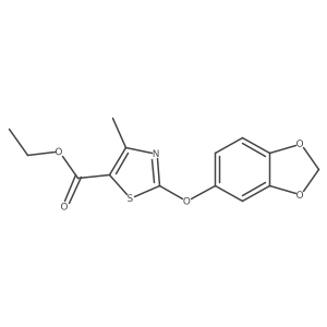 Ethyl 2-(1,3-benzodioxol-5-yloxy)-4-methyl-1,3-thiazole-5-carboxylate结构式