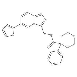 4-phenyl-N-((6-(thiophen-2-yl)-[1,2,4]triazolo[4,3-b]pyridazin-3-yl)methyl)tetrahydro-2H-pyran-4-carboxamide Structure