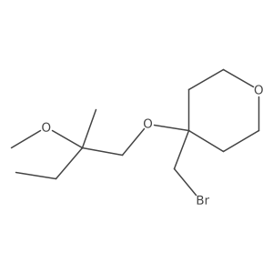 4-(Bromomethyl)-4-(2-methoxy-2-methylbutoxy)oxane结构式