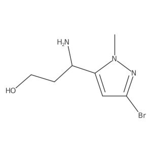 3-amino-3-(3-bromo-1-methyl-1H-pyrazol-5-yl)propan-1-ol Structure