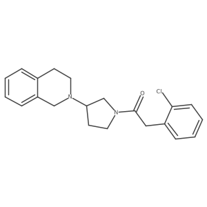2-(2-chlorophenyl)-1-(3-(3,4-dihydroisoquinolin-2(1H)-yl)pyrrolidin-1-yl)ethanone结构式