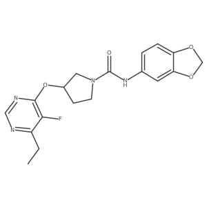 N-(benzo[d][1,3]dioxol-5-yl)-3-((6-ethyl-5-fluoropyrimidin-4-yl)oxy)pyrrolidine-1-carboxamide Structure