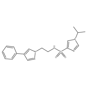 1-isopropyl-N-(2-(4-phenyl-1H-pyrazol-1-yl)ethyl)-1H-imidazole-4-sulfonamide Structure