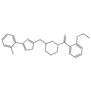 (2-(Ethylthio)phenyl)(3-((3-(o-tolyl)-1,2,4-oxadiazol-5-yl)methyl)piperidin-1-yl)methanone Structure