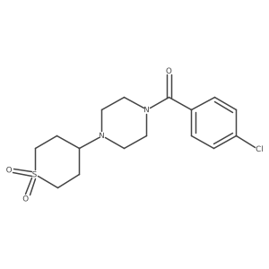 (4-chlorophenyl)(4-(1,1-dioxidotetrahydro-2H-thiopyran-4-yl)piperazin-1-yl)methanone结构式