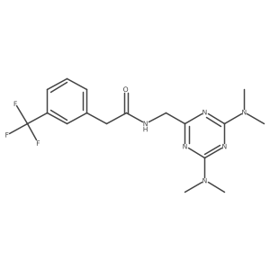 N-((4,6-bis(dimethylamino)-1,3,5-triazin-2-yl)methyl)-2-(3-(trifluoromethyl)phenyl)acetamide结构式