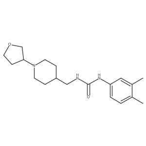 1-(3,4-Dimethylphenyl)-3-((1-(tetrahydrofuran-3-yl)piperidin-4-yl)methyl)urea Structure