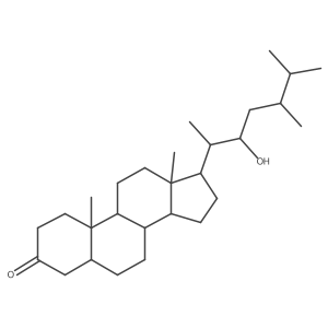 (22S,24R)-22-Hydroxy-5alpha-ergostan-3-one结构式