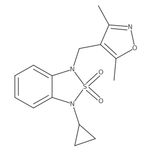 1-Cyclopropyl-3-[(3,5-dimethyl-1,2-oxazol-4-yl)methyl]-1,3-dihydro-2lambda6,1,3-benzothiadiazole-2,2-dione结构式