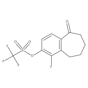 1-Fluoro-5-oxo-6,7,8,9-tetrahydro-5H-benzo[7]annulen-2-yl trifluoromethanesulfonate结构式
