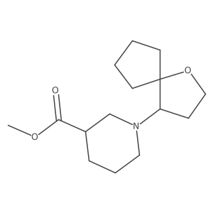 Methyl 1-{1-oxaspiro[4.4]nonan-4-yl}piperidine-3-carboxylate结构式