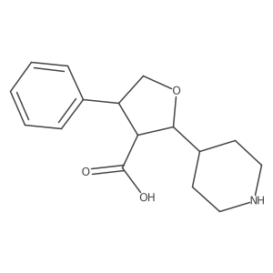 4-Phenyl-2-(piperidin-4-yl)oxolane-3-carboxylic acid结构式