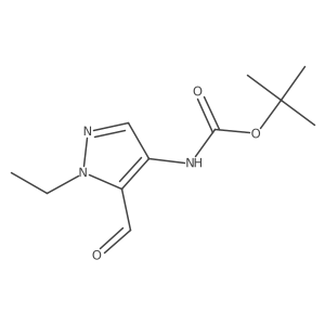 tert-Butyl (1-ethyl-5-formyl-1H-pyrazol-4-yl)carbamate结构式