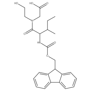 2-[(2S,3S)-2-({[(9H-fluoren-9-yl)methoxy]carbonyl}amino)-N-(2-hydroxyethyl)-3-methylpentanamido]acetic acid Structure
