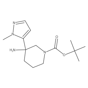 tert-butyl 3-amino-3-(1-methyl-1H-pyrazol-5-yl)piperidine-1-carboxylate结构式