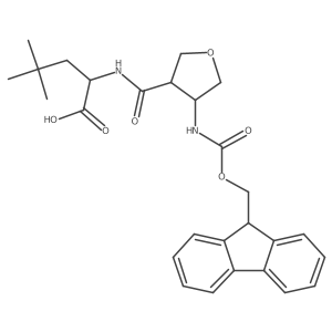 2-{[4-({[(9H-fluoren-9-yl)methoxy]carbonyl}amino)oxolan-3-yl]formamido}-4,4-dimethylpentanoic acid结构式