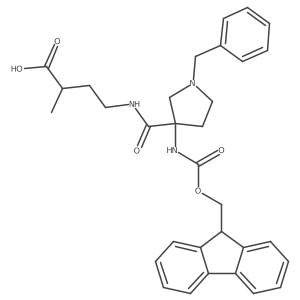 4-{[1-benzyl-3-({[(9H-fluoren-9-yl)methoxy]carbonyl}amino)pyrrolidin-3-yl]formamido}-2-methylbutanoic acid结构式