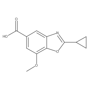 2-Cyclopropyl-7-methoxy-1,3-benzoxazole-5-carboxylic acid结构式