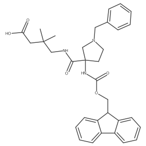 4-{[1-benzyl-3-({[(9H-fluoren-9-yl)methoxy]carbonyl}amino)pyrrolidin-3-yl]formamido}-3,3-dimethylbutanoic acid结构式