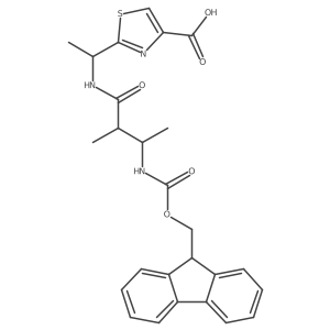 2-{1-[3-({[(9H-fluoren-9-yl)methoxy]carbonyl}amino)-2-methylbutanamido]ethyl}-1,3-thiazole-4-carboxylic acid Structure
